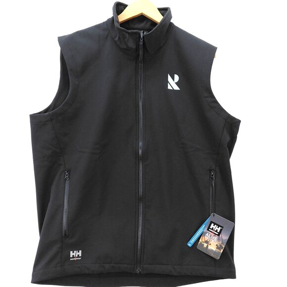 Helly Hansen Workwear Softshell Vest Mens Large Black Manchester 2.0 Crew NEW